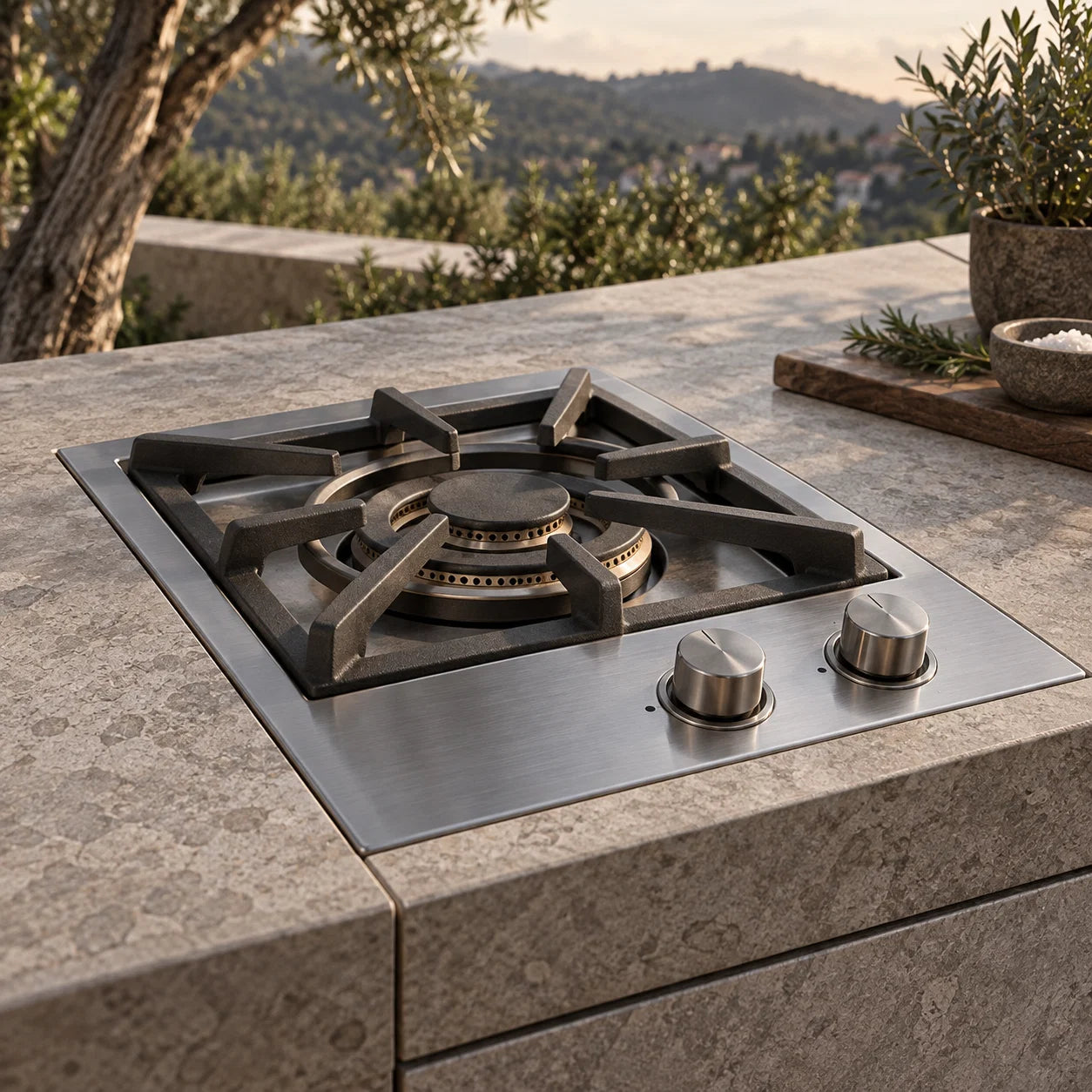 Side Burner in an outdoor kitchen setting